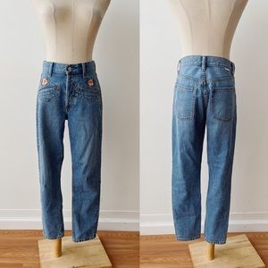 BOYISH Billie Fantasia Embroidered Boyfriend Jeans Womens 26